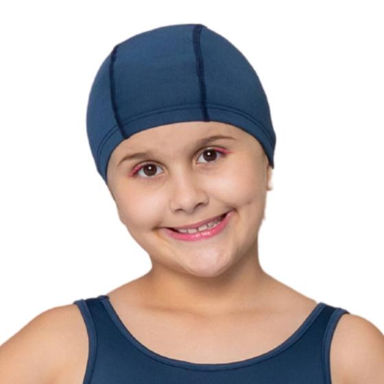 Imagem de Touca Natação Infantil Lisa Com Proteção Uv Secagem Rápida