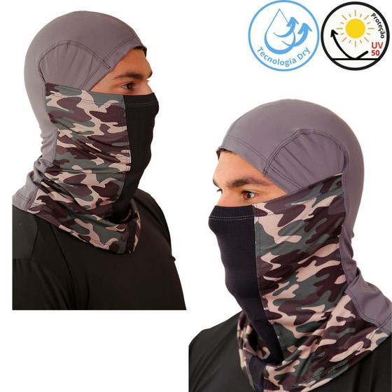 Imagem de Touca Ninja Mascara Paintball Tatica Militar Balaclava Moto Proteção Térmica UVA UVB Dry Fit Frio 