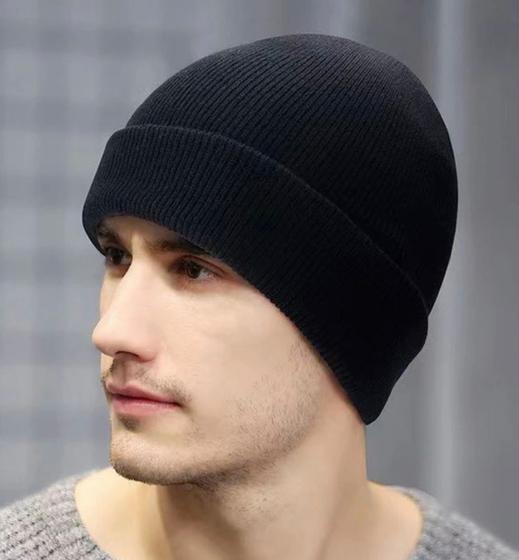 Imagem de Touca Preta Masculina Gorro Básica Confortável