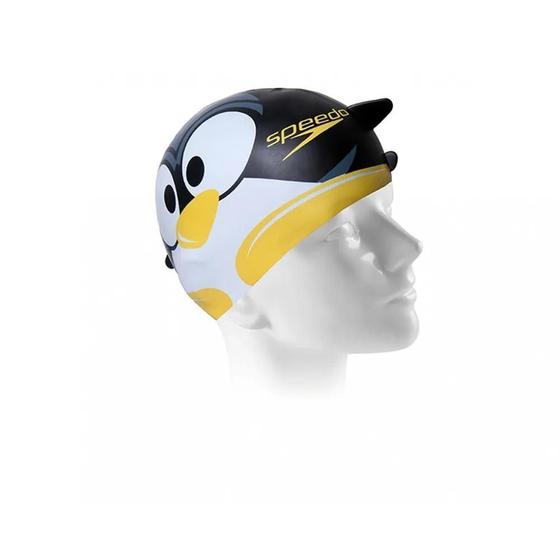 Imagem de Touca Speedo Pinguim - unissex - preto+amarelo+branco