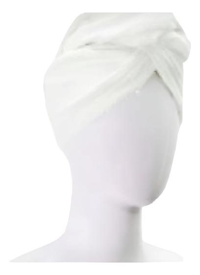 Imagem de Touca Toalha Felpuda Algodão P/ Secar Cabelo Teka Branco