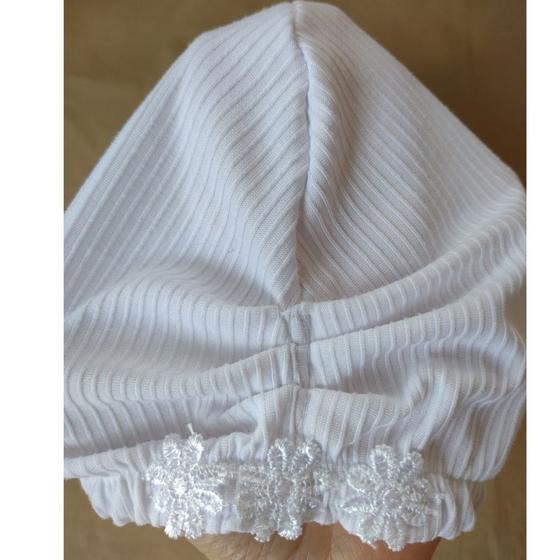 Imagem de Touca / Turbante Feminina Umbanda Candomblé de Malha Branco 2