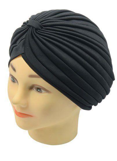 Imagem de Touca Turbante Lisa Preta Santa Clara - 01 Unidade