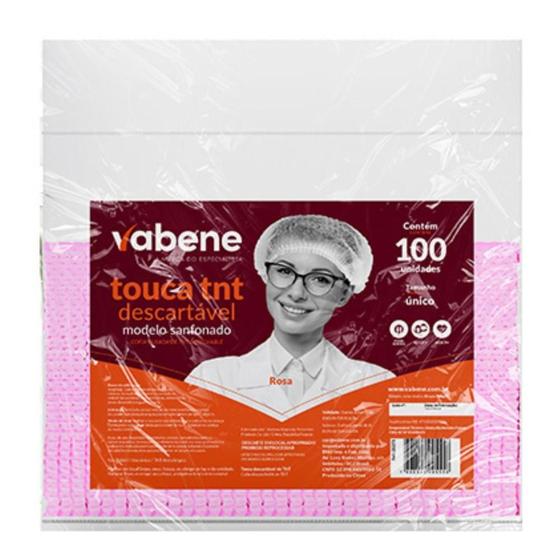 Imagem de Touca Vabene Tnt Descartável Rosa C/100 Uni Tam:único