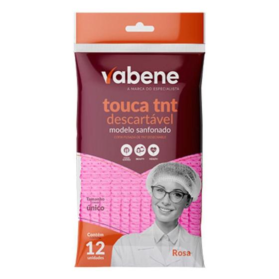 Imagem de Touca Vabene Tnt Descartável Rosa C/12 Uni Tam:Único