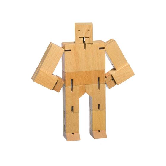 Imagem de Toy Areaware Cubebot Micro Natural Wood com 10,8 cm de altura