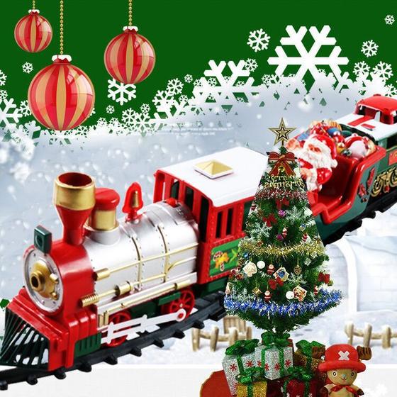 Imagem de Toy Electric Christmas Train Classic Music com caixa de presente