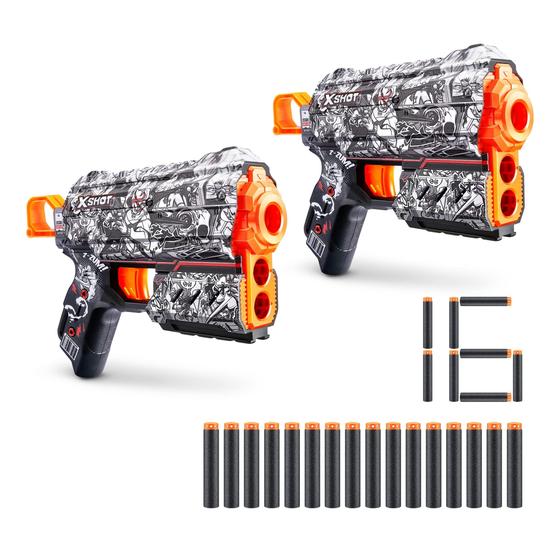 Imagem de Toy Foam Dart Blaster XShot Skins Flux Illustrate, pacote com 2