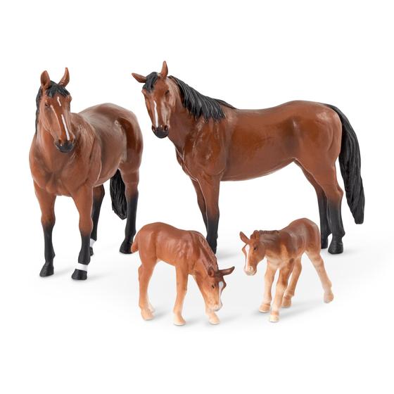 Imagem de Toy Horse Set Terra by Battat Realistic Plastic, 4 peças de mais de 3 anos