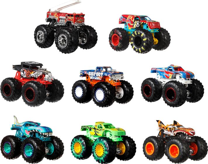 Imagem de Toy Hot Wheels Monster Trucks Live, pacote com 8 unidades, escala 1:64 para crianças a partir de 3 anos