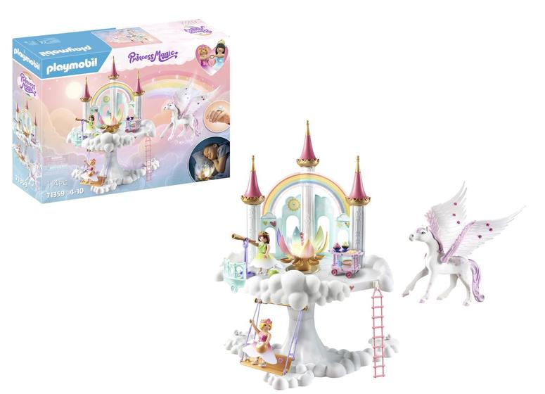 Imagem de Toy Playmobil Rainbow Castle nas nuvens com Pegasus