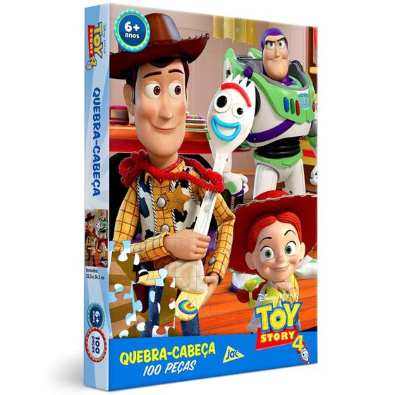 Imagem de Toy Story 4 Quebra Cabeça Puzzle Woody Buzz Jessie 100 Peças - Toyster