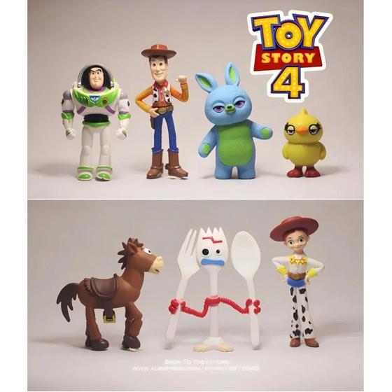 Imagem de Toy Story 4 - Woody e Buzz Lightyear - Conjunto com 7 Figuras de Ação (4-7cm)