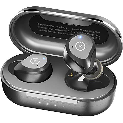TOZO NC9 Hybrid Active Noise Cancelling Wireless Earbuds, ANC in Ear