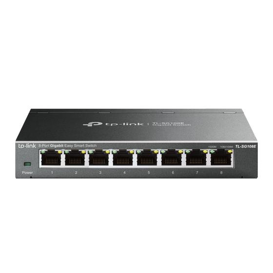 Imagem de TP-Link 8 Porta Gigabit Switch   gerenciados fácilmente inteligente Plug &amp Play   de proteção vitalícia limitada  desktop/wall-mount Robustrdy Metal c/ Portas Blindadas  Suporte QoS, Vlan, IGMP e LAG (TL-SG108E)