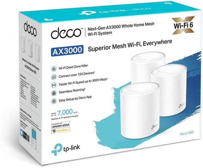 Tp-Link Deco X60 Whole-Home Mesh Wi-Fi 6 AX5400 Dual 3-Pack Tp-Link Deco X60 Whole-Home Mesh Wi-Fi 6 AX5400 Dual 3-Pack