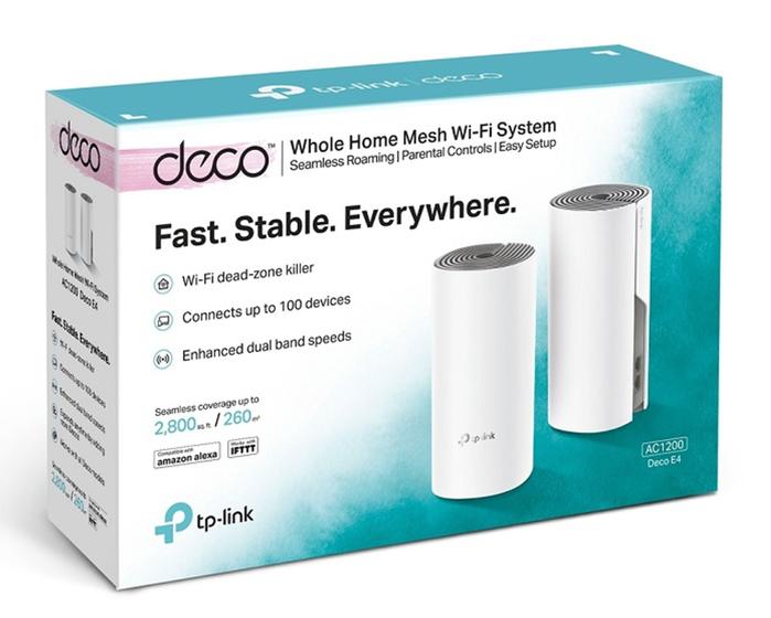 Imagem de Tp-link wifi 5 deco e4(2-pack)fast whole-home mesh ac1200 dual b