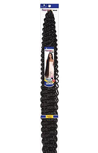 Imagem de Tranças Freetress Water Wave Super Longas - 101cm - Pacote com 5