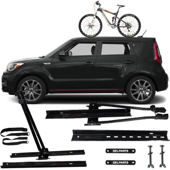 Transbike Novo Suporte Rack Teto Para 1 Bike Kia Grand Soul Metal Lini Suporte para