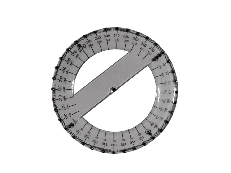 Imagem de Transferidor Braille Tátil Adaptado Baixa Visão 360 Graus
