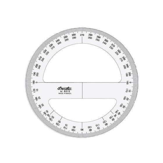 Imagem de Transferidor de Acrílico 15cm 360 Modelo 8315 Trident