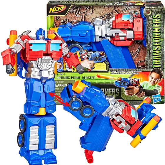 Imagem de Transformers Boneco Optimus Prime Que Vira Lançador Nerf - Hasbro F3901