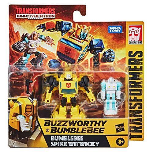 Imagem de Transformers Buzzworthy Bumblebee War for Cybertron Core Bumblebee & Spike Witwicky pacote com 2