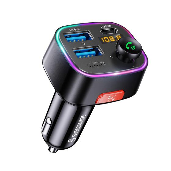 Imagem de Transmissor FM Bluetooth 5.3 Syncwire com Adaptador de Carro 48W (PD)