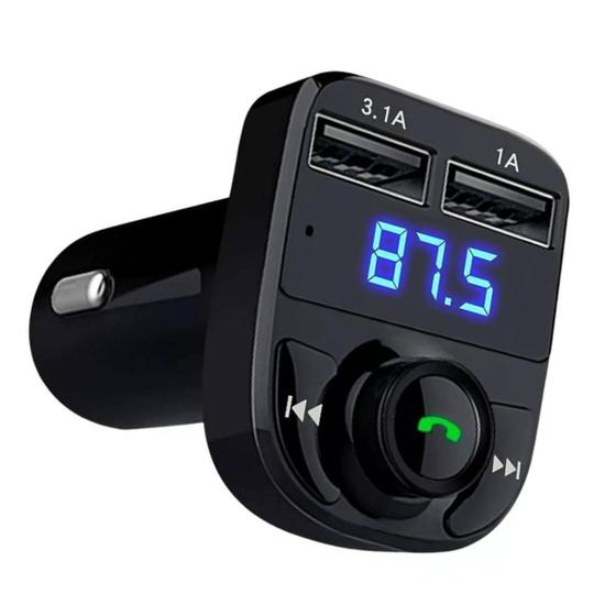Imagem de Transmissor FM Bluetooth Carregador USB MP3 Carro X8