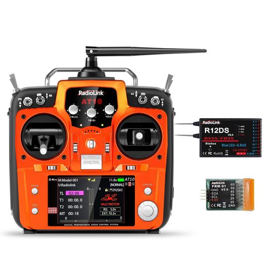 Imagem de Transmissor RC Radiolink AT10II 12 Canais com Receptor R12DS