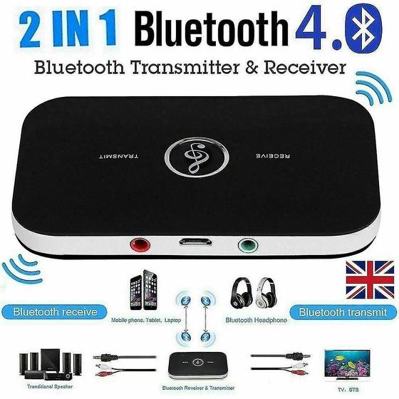 Imagem de Transmissores Bluetooth receptor transmissor de áudio sem fio bluetooth adaptador de música de alta fidelidade aux rca 2 em 1