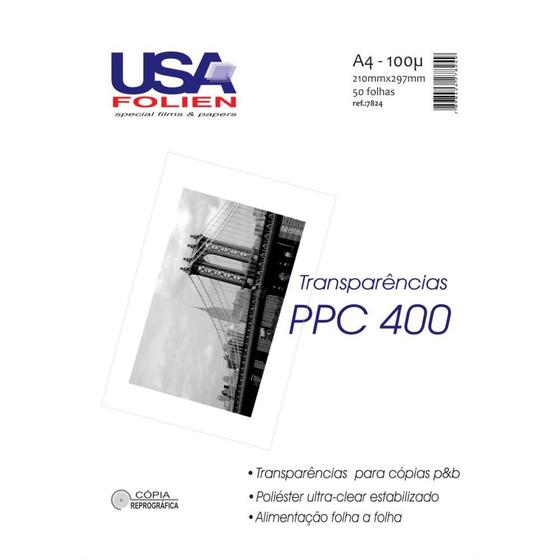 Imagem de Transparencia Copiadora Preta PPC 400 A4 210X297 S/TARJA