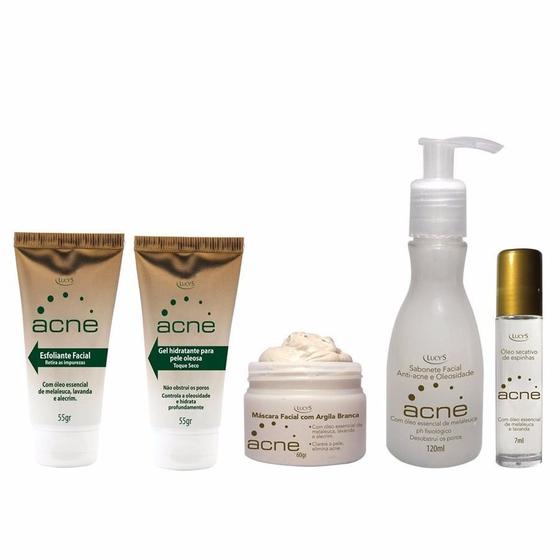 Imagem de Tratamento Acne Espinha Cravo Pele Oleosa Kit Completo Lucys