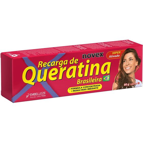 Imagem de Tratamento reconstrutor novex recarga de queratina brasileira 80g