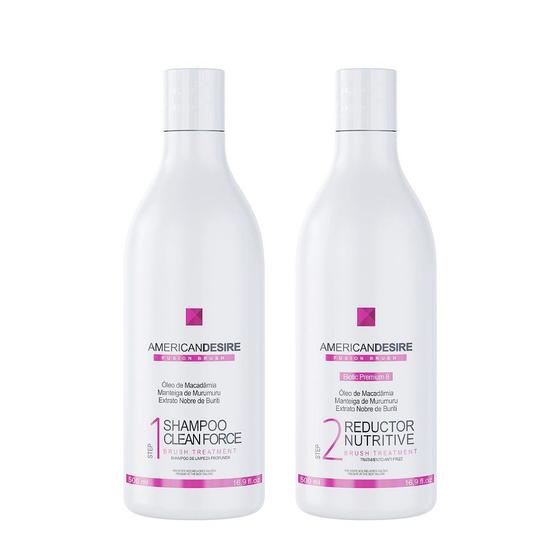 Tratamento Redutor Fusion Brush American Desire Kit 2x 500ml Menor preço em Tratamento Redutor Fusion Brush American Desire Kit 2x 500ml