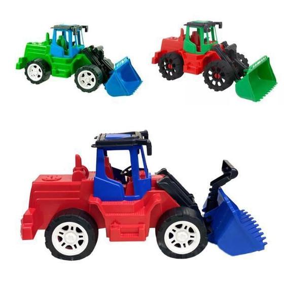 Imagem de Trator Carregadeira 35Cm Grande Brinquedo Infantil Criança