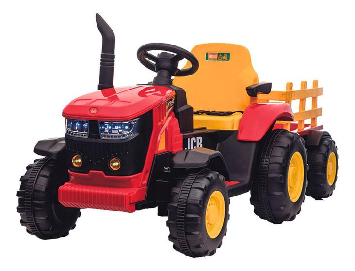 Imagem de Trator Elétrico Infantil 12V Vermelho e Amarelo - Zippy Toys