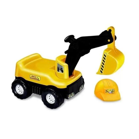 Imagem de Trator Escavadeira com Capacete Brinquedo Tilin