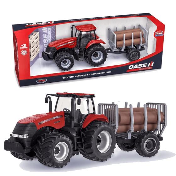 Trator Magnum Case com Carreta de Toras e Rodas de Borracha - USUAL ...