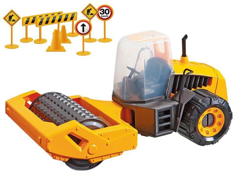 Imagem de Trator Rolo Compactador Construction Machines - Compactor Roda Livre Usual Brinquedos