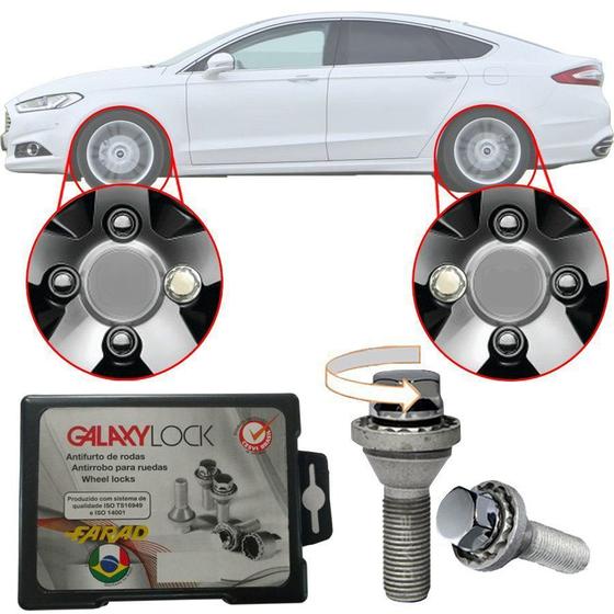 Imagem de Trava Antifurto Anti Roubo de Roda Parafuso Porca Farad Galaxylock Ford Mondeo 1994 à 2006 Com Mais de 10.000 Segredos HA/M