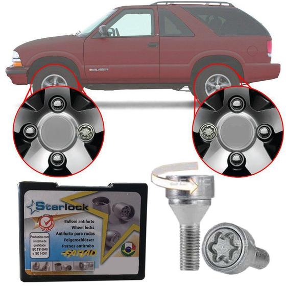 Imagem de Trava Antifurto Anti Roubo de Roda Parafuso Porca Farad Starlock Chevrolet Blazer 1995 à 2011 Com Mais de 10.000 Segredos H/E