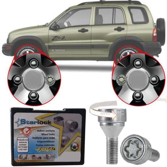 Imagem de Trava Antifurto Anti Roubo de Roda Parafuso Porca Farad Starlock Chevrolet Tracker 2001 à 2012 Com Mais de 10.000 Segredos R/E