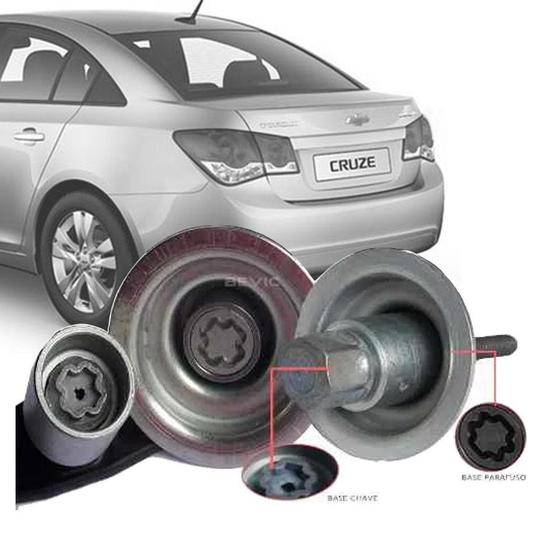 Imagem de Trava Antifurto Anti Roubo Estepe Chevrolet Cruze Hatch Sedan Sparelock Com Mais de 10.000 Segredos