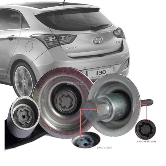 Imagem de Trava Antifurto Anti Roubo Estepe Hyundai I30 2009 Em Diante Sparelock Com Mais de 10.000 Segredos 