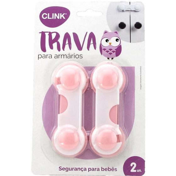 Imagem de Trava de segurança p/ bebê porta e gaveta 2 unidades clink