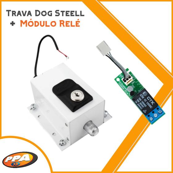 Imagem de Trava Elétrica Dog Stell Custom Ppa + Módulo Relé