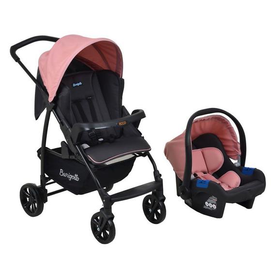 Imagem de Travel System Burigotto Carrinho de Bebê com Bebê Conforto Ecco + Touring X Rosa
