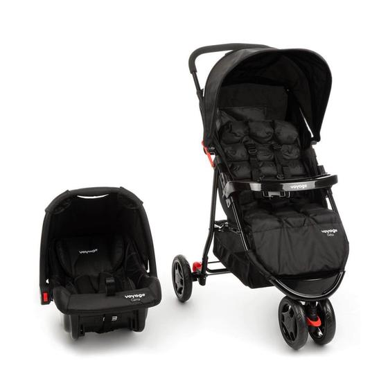 Imagem de Travel System Carrinho de Bebê com Bebê Conforto Voyage Delta Preto 