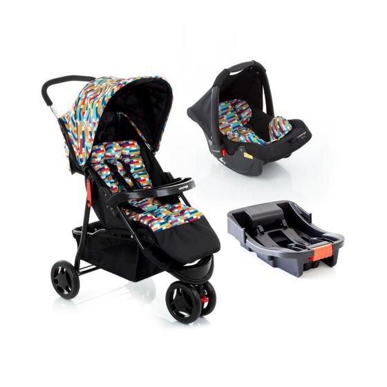 Carrinho de Bebe Voyage Bebê Conforto Delta Colorê Trio Preto Carrinho de Bebe Voyage Bebê Conforto Delta Colorê Trio Preto